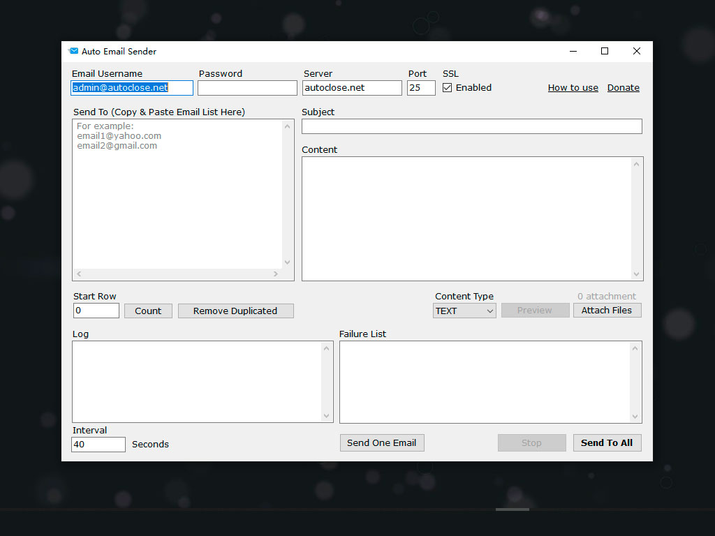 Auto Email Sender screenshot