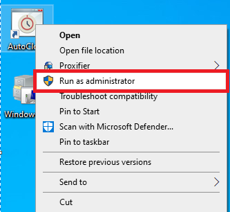 Run AutoClose As Administrator